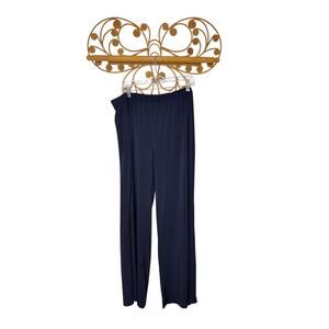 NEW Chico's Knit wide leg palazzo pant Navy blue XL 14/16